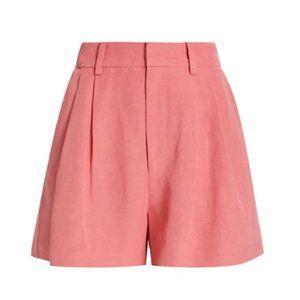PAIGE Andie Linen-Blend Tailored Shorts SZ 2